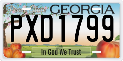 GA license plate PXD1799