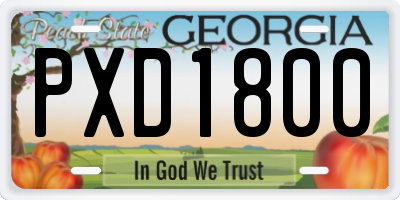 GA license plate PXD1800