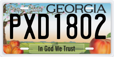 GA license plate PXD1802