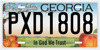 GA license plate PXD1808
