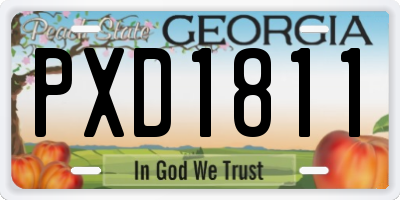 GA license plate PXD1811