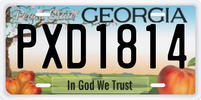 GA license plate PXD1814