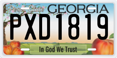 GA license plate PXD1819
