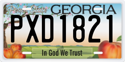 GA license plate PXD1821