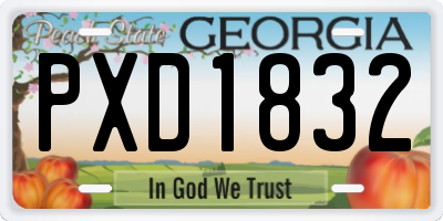 GA license plate PXD1832
