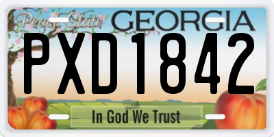GA license plate PXD1842