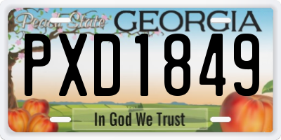 GA license plate PXD1849