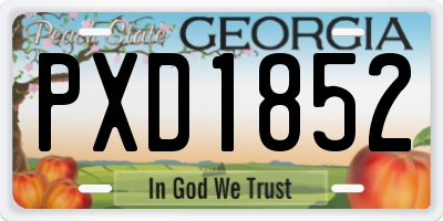 GA license plate PXD1852