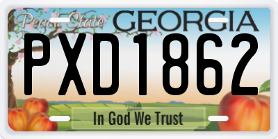 GA license plate PXD1862