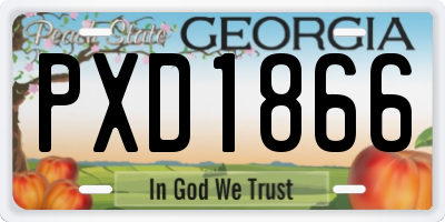 GA license plate PXD1866