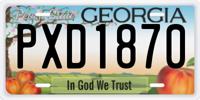 GA license plate PXD1870