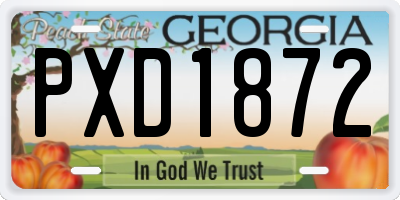 GA license plate PXD1872