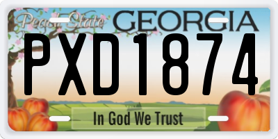 GA license plate PXD1874