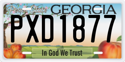 GA license plate PXD1877