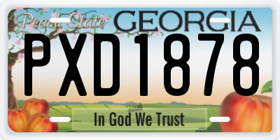 GA license plate PXD1878