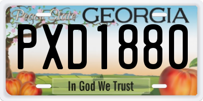 GA license plate PXD1880