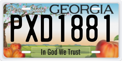 GA license plate PXD1881