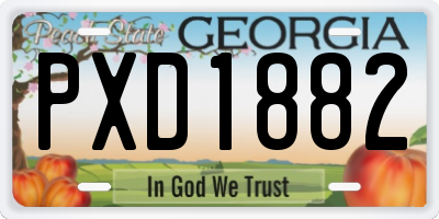 GA license plate PXD1882