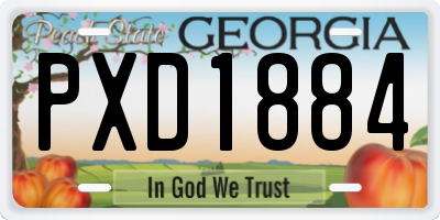 GA license plate PXD1884