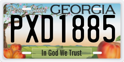 GA license plate PXD1885