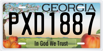 GA license plate PXD1887