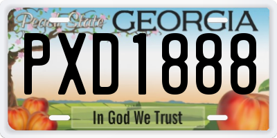 GA license plate PXD1888