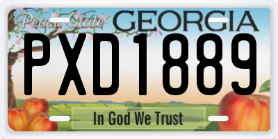 GA license plate PXD1889