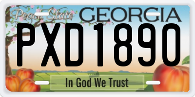 GA license plate PXD1890