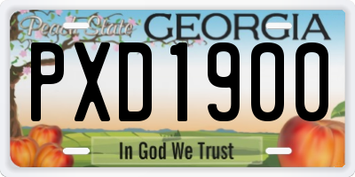GA license plate PXD1900