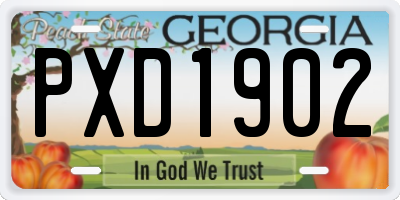 GA license plate PXD1902