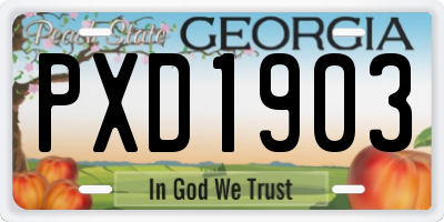 GA license plate PXD1903