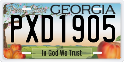 GA license plate PXD1905