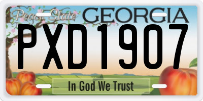 GA license plate PXD1907