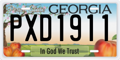 GA license plate PXD1911
