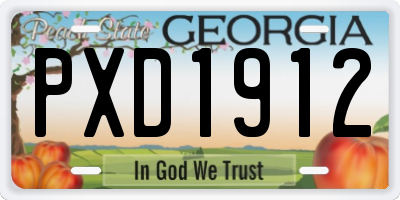 GA license plate PXD1912