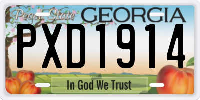 GA license plate PXD1914