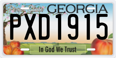 GA license plate PXD1915