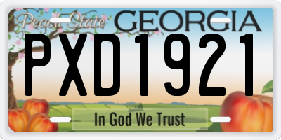 GA license plate PXD1921