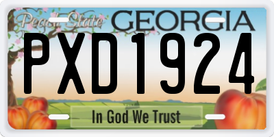 GA license plate PXD1924