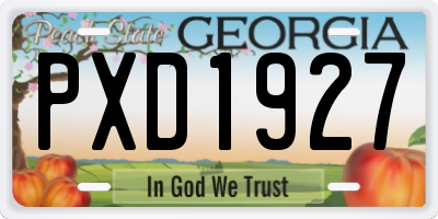 GA license plate PXD1927