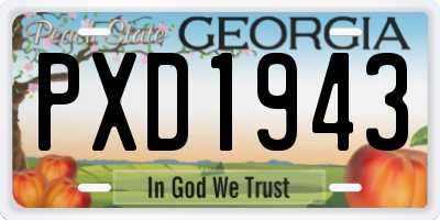 GA license plate PXD1943