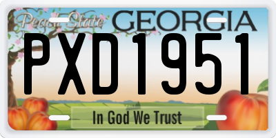 GA license plate PXD1951