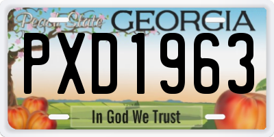 GA license plate PXD1963