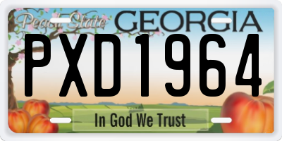 GA license plate PXD1964
