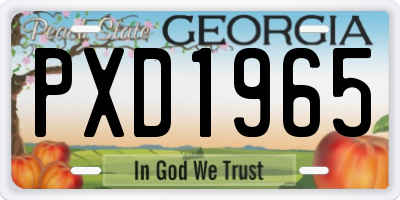 GA license plate PXD1965