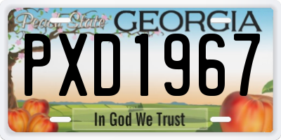 GA license plate PXD1967