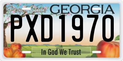 GA license plate PXD1970