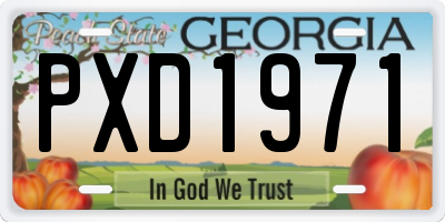 GA license plate PXD1971