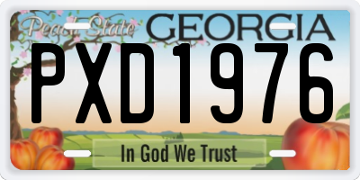 GA license plate PXD1976