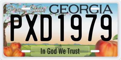 GA license plate PXD1979